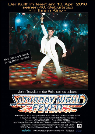 Filmposter - Saturday Night Fever (Nur Samstag Nacht) im Kino Lahnstein