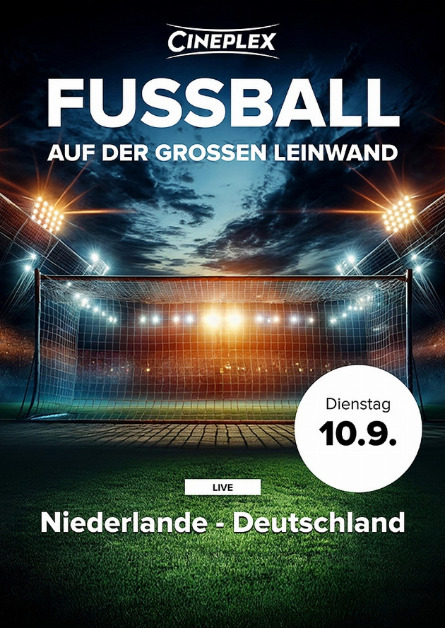 Filmplakat Fussball live im Kino (Niederlande - Deutschland)