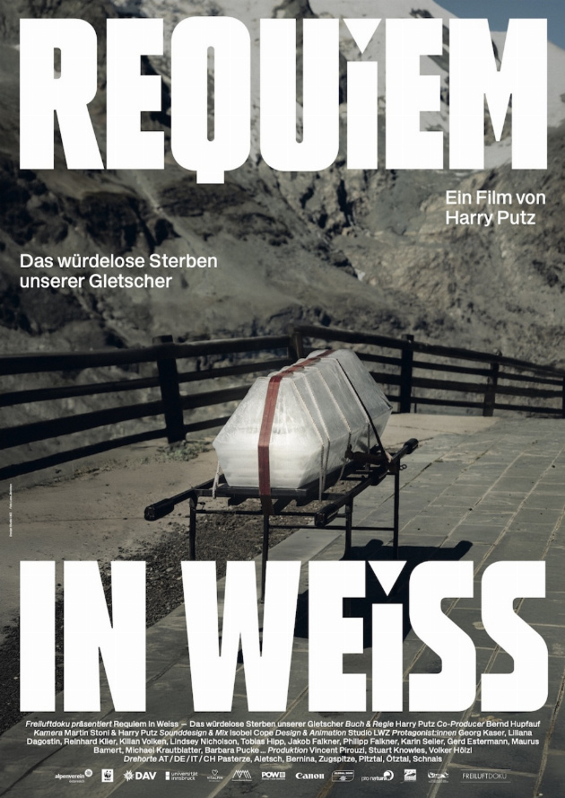 Filmplakat REQUIEM IN WEISS - Das würdelose Sterben unserer Gletscher
